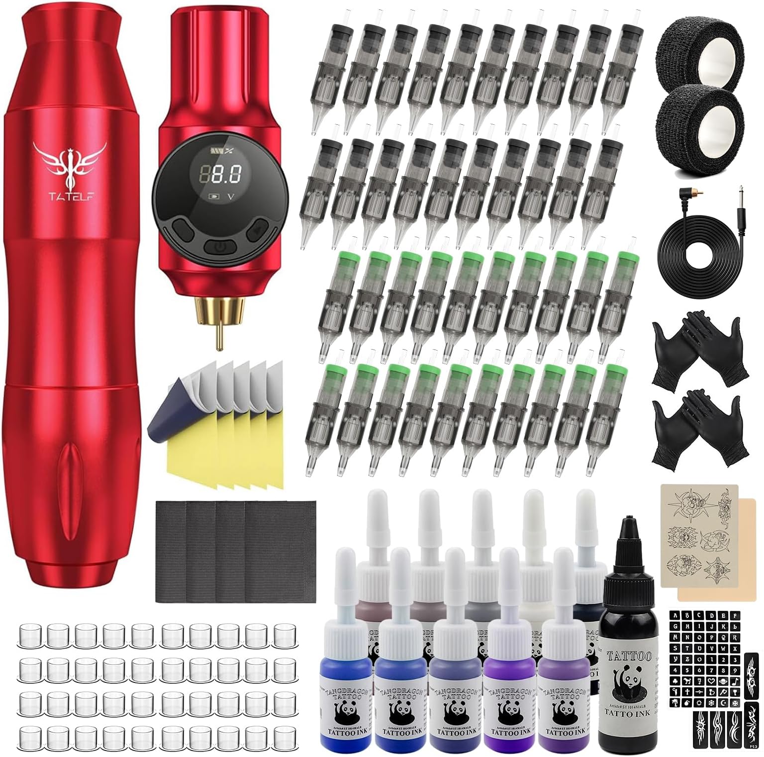 Amazon.com: Tattoo Gun Kit Cartridge Tattoo Machine Kit Tattoo Kit ...
