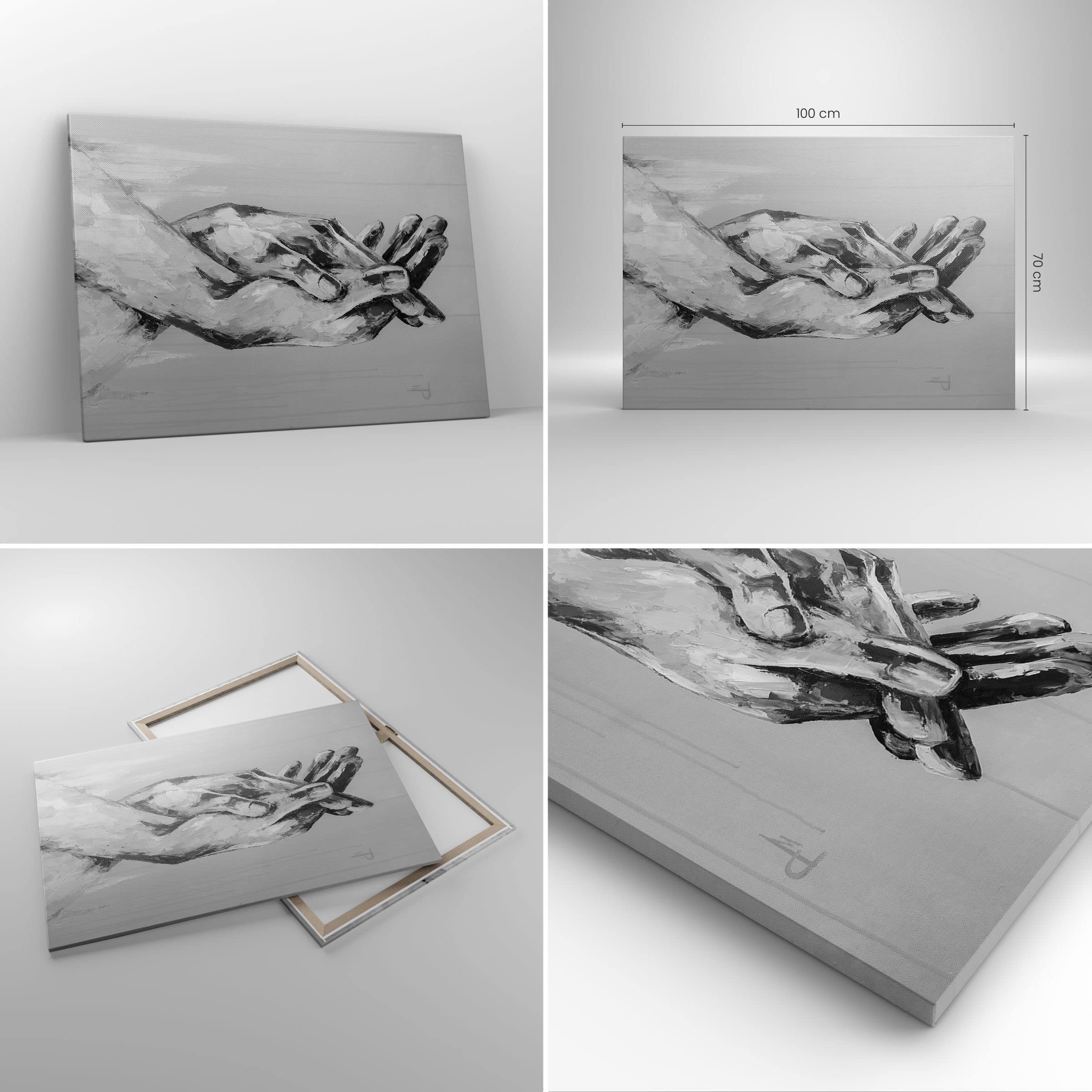 Lienzos decorativos 100x70cm Cuadro Sobre Lienzo Moderno Escrito A Mano Manos Blanco Y Negro Grande Dormitorio Cuadros Pared Imágenes Cuadros Decoracion Salon Wall Art Prints Decor AA100x70-4566