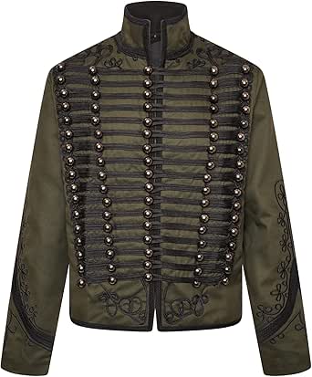 Ro Rox Jacket Mens Military Gold Silver Hussar Parade Gothic Drummer Steampunk e