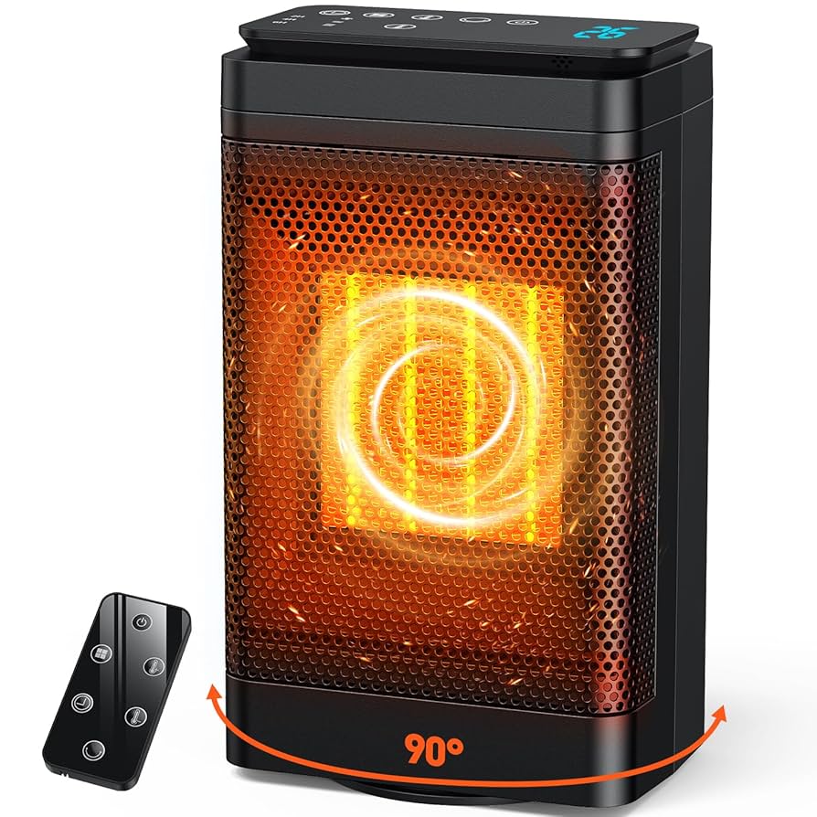 セラミックヒーター リモコン付き 電気ファンヒーター a 3段階温度設定 Amazon | セラミックヒーター【20段階温度設定＆LED液晶画面