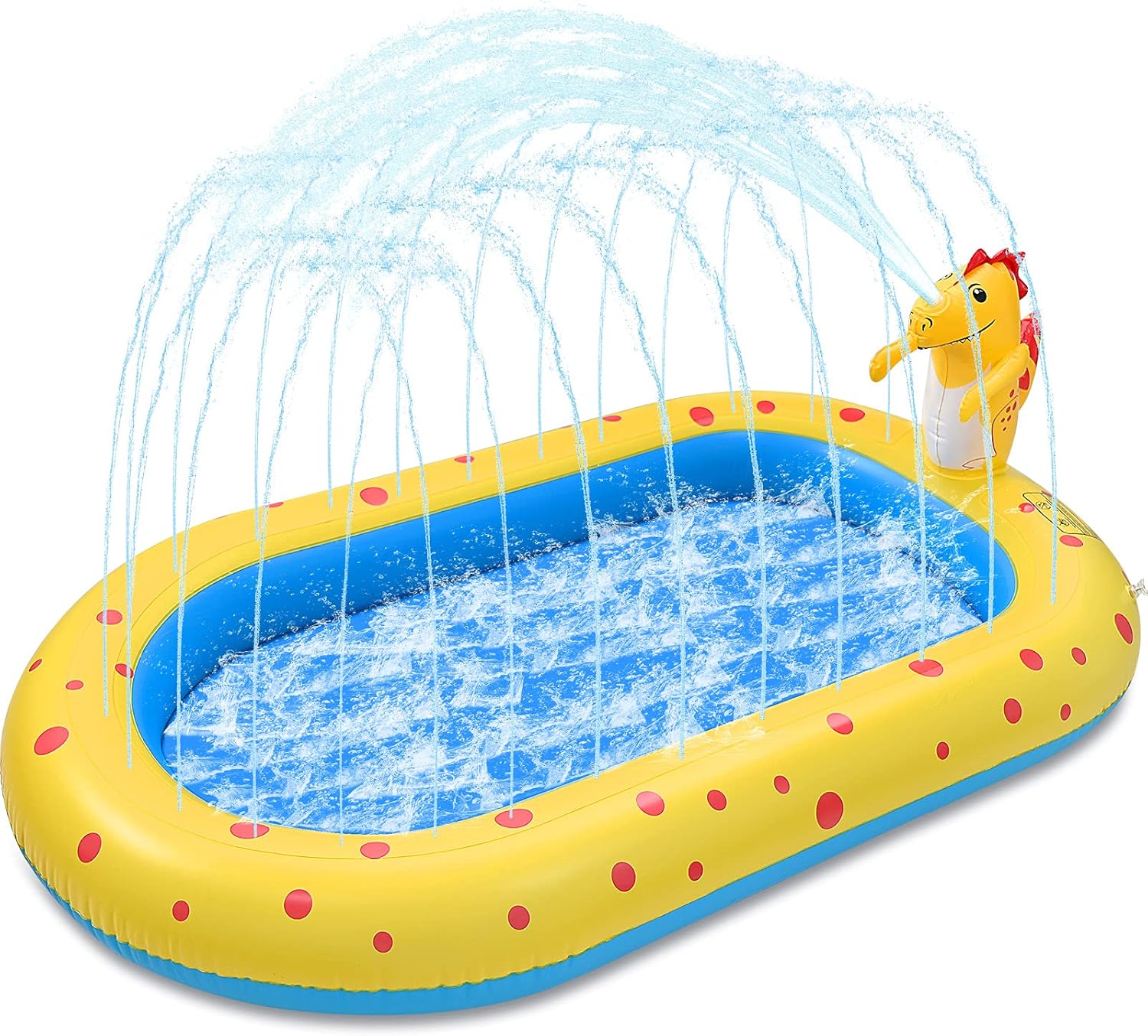 GOLDGE Water Play Mat for Kids Inflatable Pool 170cm, Sprinkler Mat with Durable Inflatable Pool