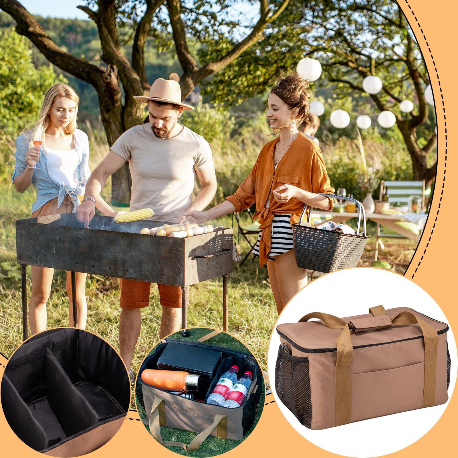 Borsa Portaoggetti da Campeggio Ampia capacità, Vano antigoccia, | Borsa Protettiva Per Fornello Da Trekking Sacche Organizer Antisversamento Dormitorio College Cucina Palestra Viaggio