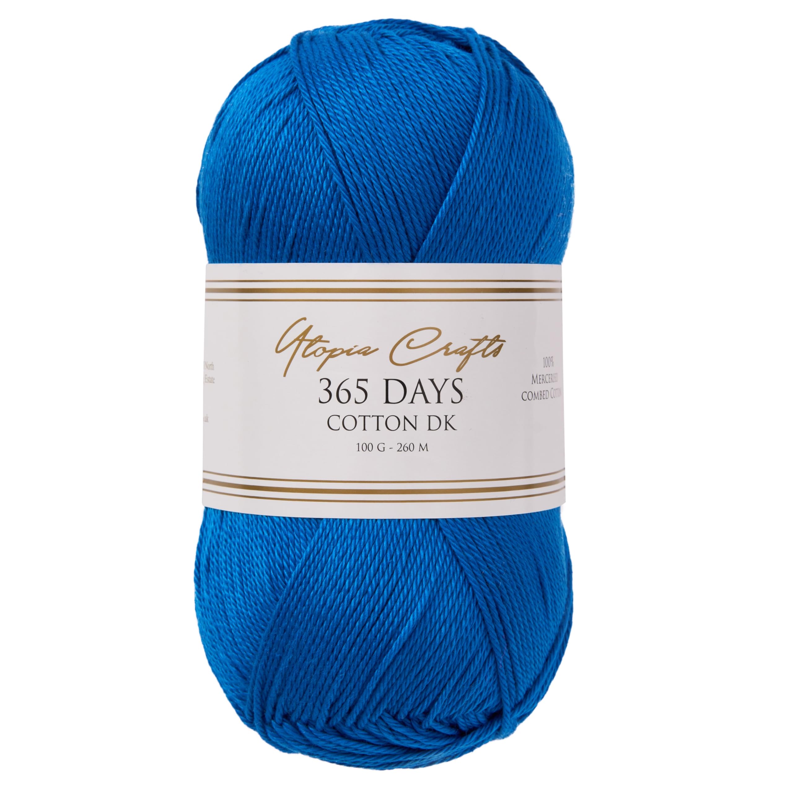 Utopia Crafts 365 Days Mercerised Combed Cotton DK Yarn for Knitting & Crochet 100g (Royal Blue) โ image 1
