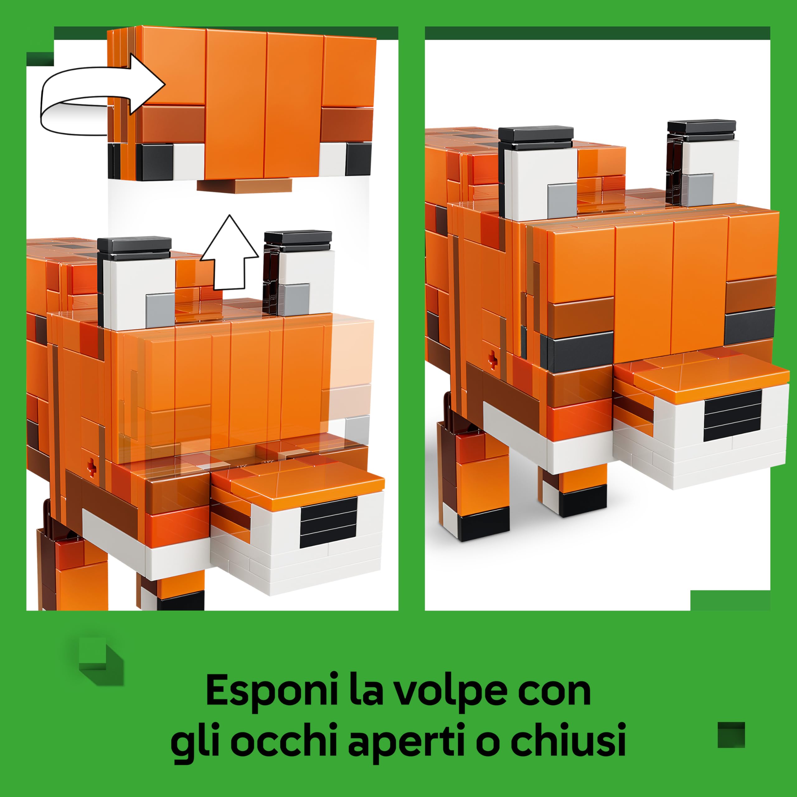 LEGO Minecraft La Volpe Giocattolo - Puzzle Animale 3D con Accessori - Decorazione per la Gaming Room o per la Camera da Letto - Idea Regalo di Compleanno per Bambini, Bambine e Fan da 10 Anni - 21588