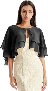 Soft Chiffon Shawls and Wraps for Evening Dresses Sheer Wedding Shawl Wrap Scarves for Bridal Capelets Cape Cover Up