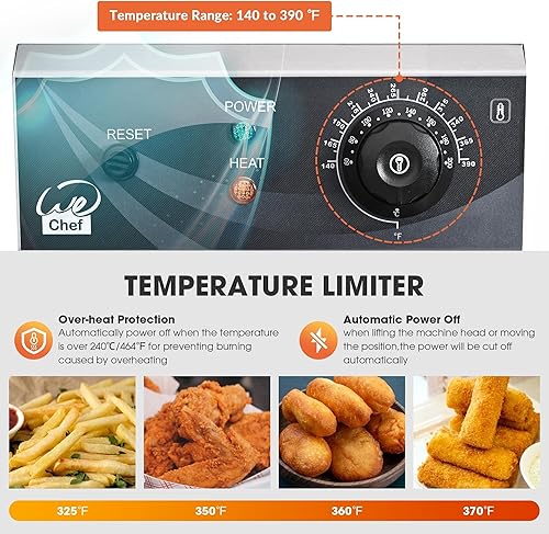 Miniatura 6 de WeChef Freidora comercial de 24 litros de doble tanque con cesta Freidora eléctrica de acero inoxidable para uso en restaurantes, dos enchufes de 6