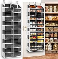 Vista 1 de Over the Door Organizer 6 Tiers, Extra Large Behind Door Storage of 12 Compartments, 80 lbs Weight Capacity Hanging Storage Organizer with Clear