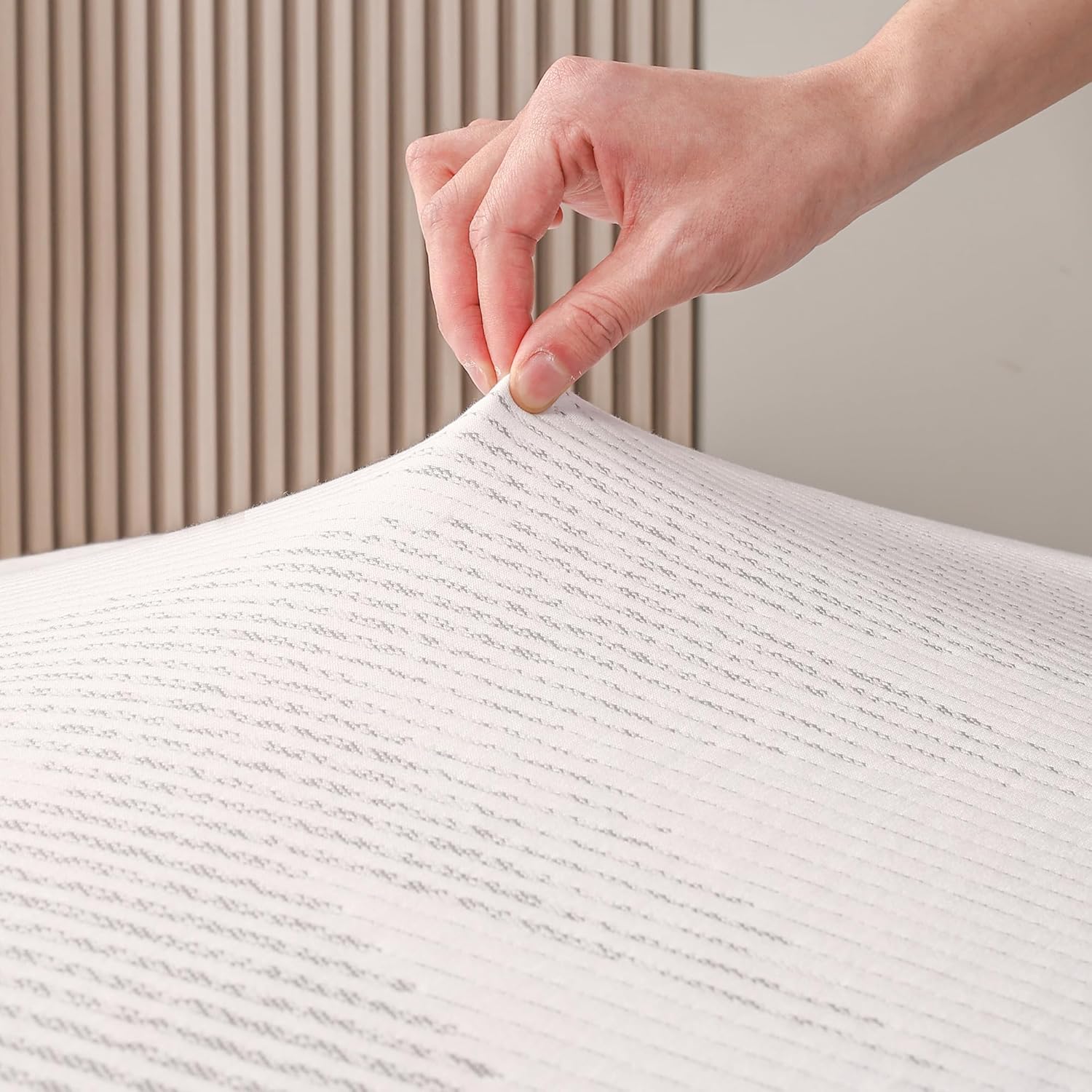 Split Top Queen Mattress Protector– Graphene Cooling Fabric, Soft, Breathable & Temperature Regulating, Snug Fit with Elastic Corners, Special for ESHINE Split Queen Adjustbale Bed