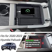 Vista 4 de TOPINSTALL Organizador de consola central compatible con accesorios Hyundai Palisade 2022 2021 2020, reposabrazos bandeja de consola central