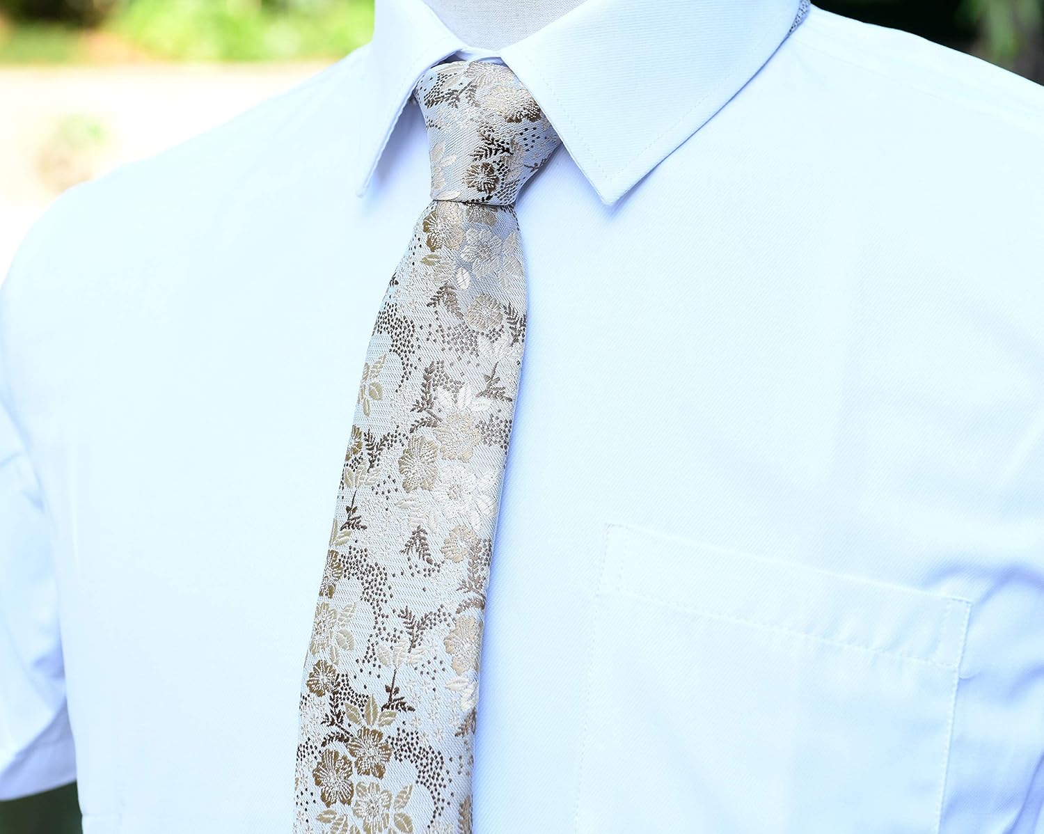 Kihatwin Mens Skinny Novelty Small Floral Cravat Ties Luxury Pattern Wedding Self Necktie