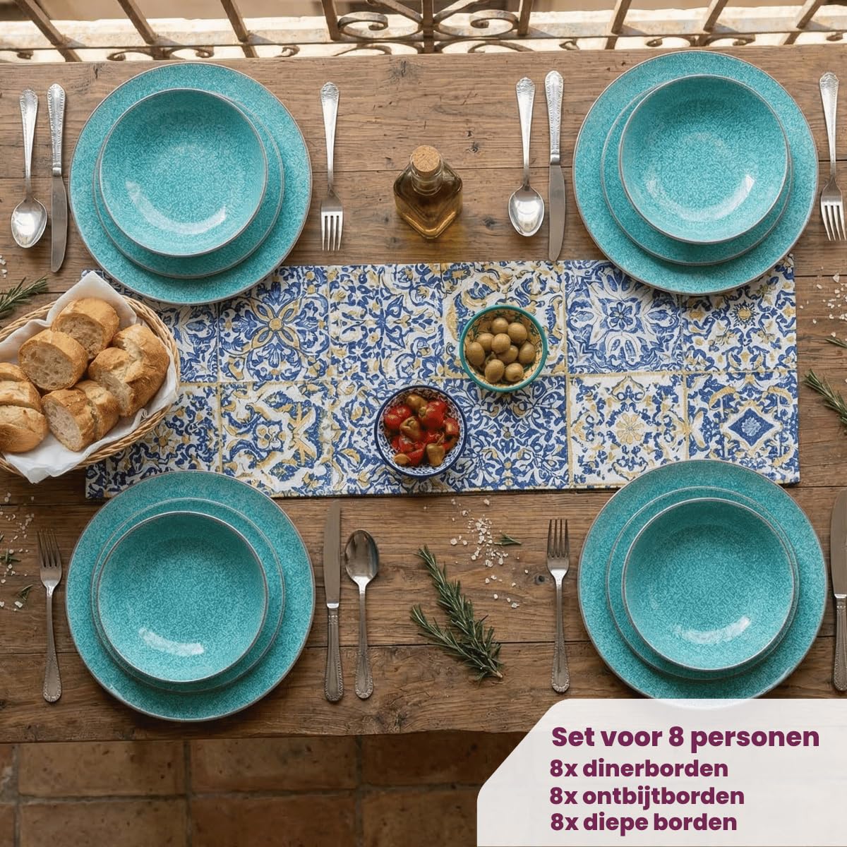 Cookinglife Zestaw zastawy stołowej porcelana Bali 24-częściowy / 8-osobowy