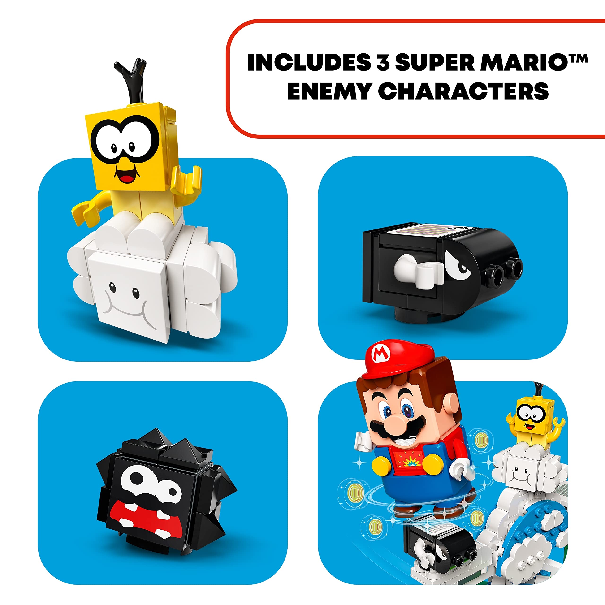 LEGO Super Mario 71389 Podniebny świat Lakitu — zestaw dodatkowy | Kolekcjonerska zabawka dla dzieci (484 elementy)