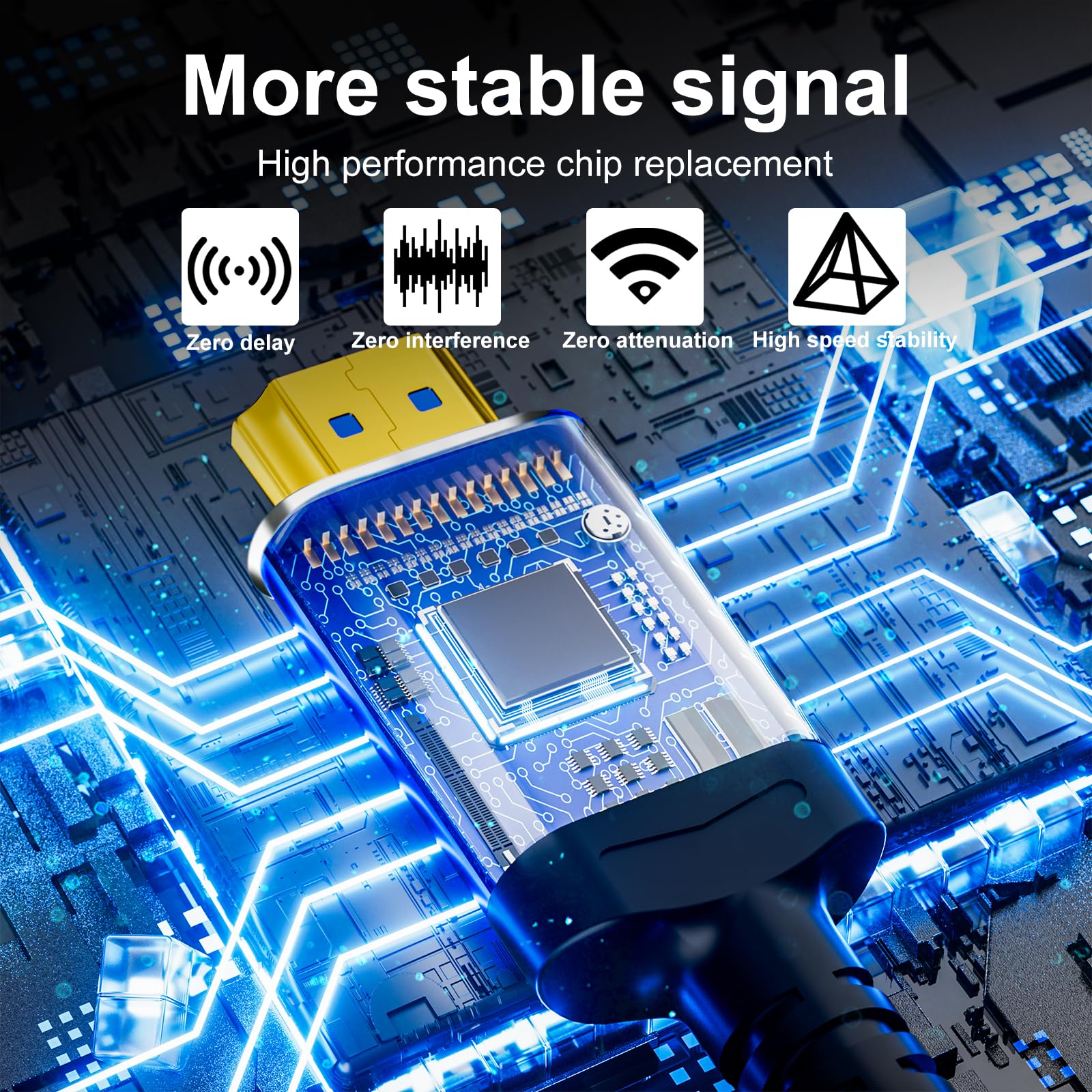 Cavo HDMI in fibra ottica da 61 m, 18 Gbps 4 K, supporto ad alta velocità, 4K @ 60Hz (4:4:4 RGB) HDR10, HDCP2.2, ARC, 3D, CEC unidirezionale Active 2.0 cavo, schermatura delle