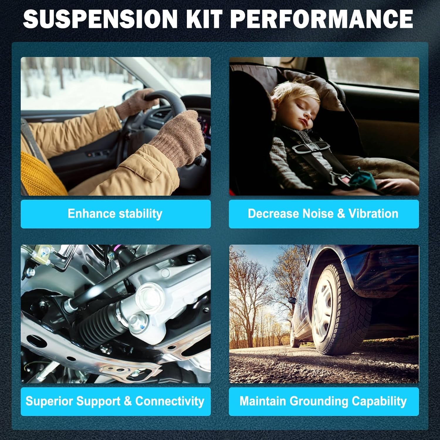 10pcs Front Lower Control Arm Ball Joint Inner Outer Tie Rod End and Boot Sway Bar End Link Suspension Kit Compatible with 2018-2022 for Ford for EcoSport 2011-2019 for Ford for Fiesta