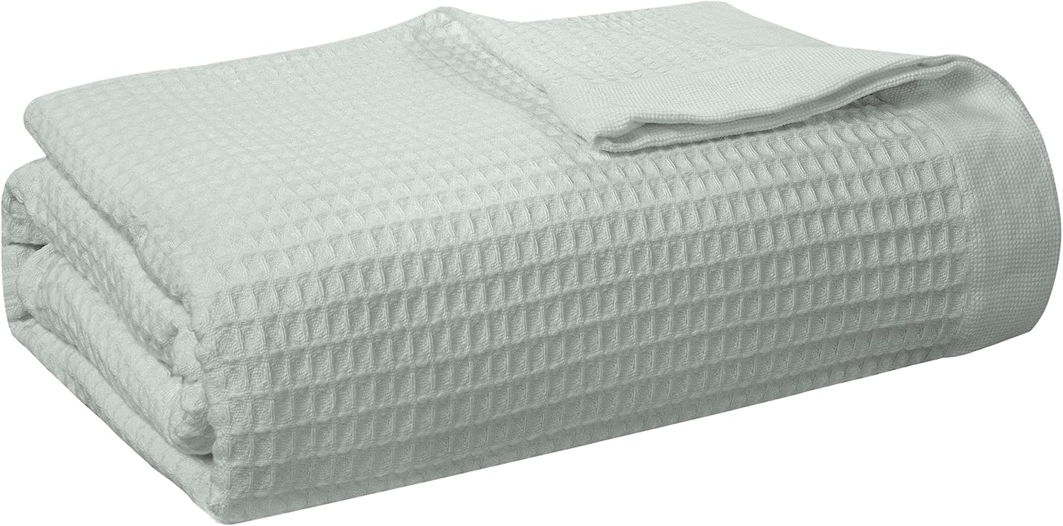 Pointehaven Long Staple Soft 100% Cotton Waffle Blanket - 300 GSM - Hypoallergenic - Breathable - Moisture Absorbent- All Season