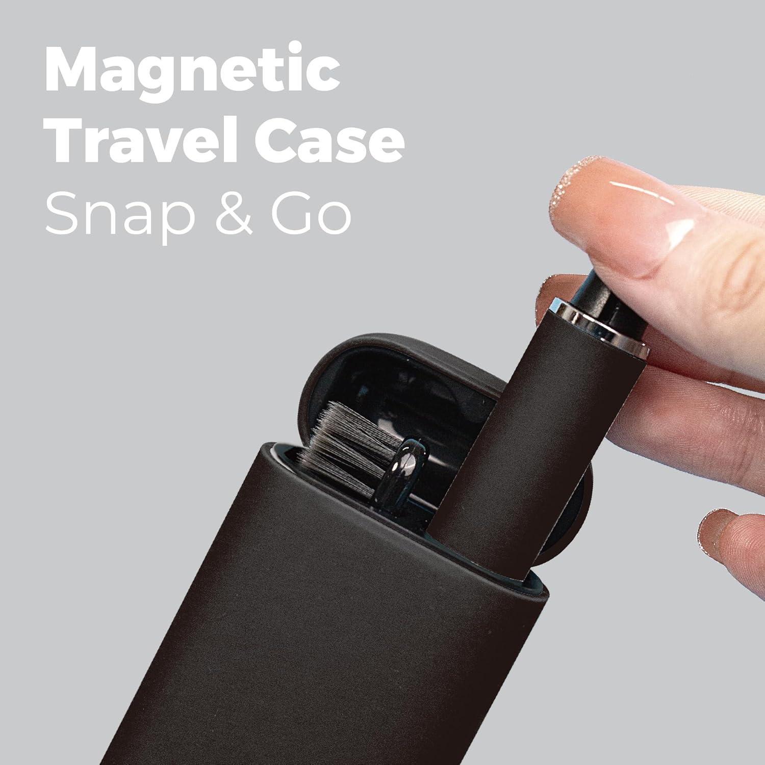 MIPOW Slim Pro i4 Electric Toothbrush Rechargeable Smart Ultra Sonic 3 Modes Magnetic Travel Case &Ceramic Dock, 60Day Long Battery Soft Bristles 2Heads IPX7 Waterproof,Color-(Black) - Image 4