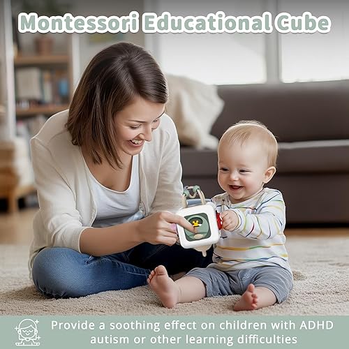 Miniatura 2 de Cubo de mesa para bebé ocupado, juguetes para niños y niñas, juguetes de viaje Montessori para niños pequeños, aprendizaje de habilidades motoras