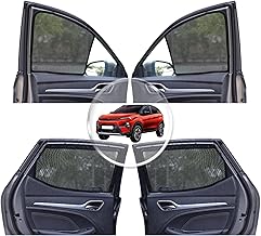 NEODRIFT 'NeoShade' Magnetic Car Sunshades for Tata Nexon – Set of 4 (Front + Rear Windows) | UV Protection, Magnetic Grip, Rear Zipper Shades, Privacy & Heat Control
