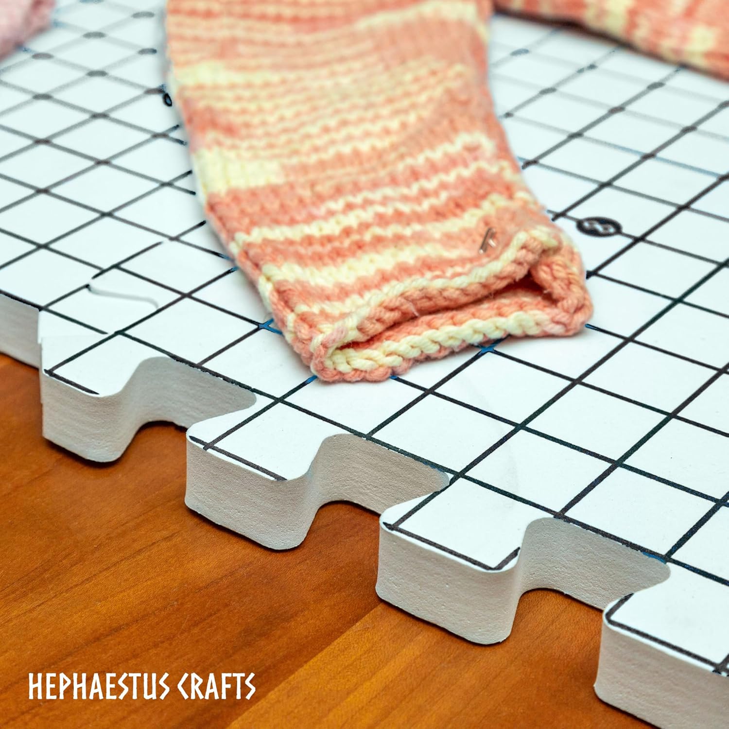 Hephaestus Crafts Blocking Mats for Knitting - Pack of 9 GRAY Blocking Boards with Grids for Needlepoint or Crochet. 150 T-pins