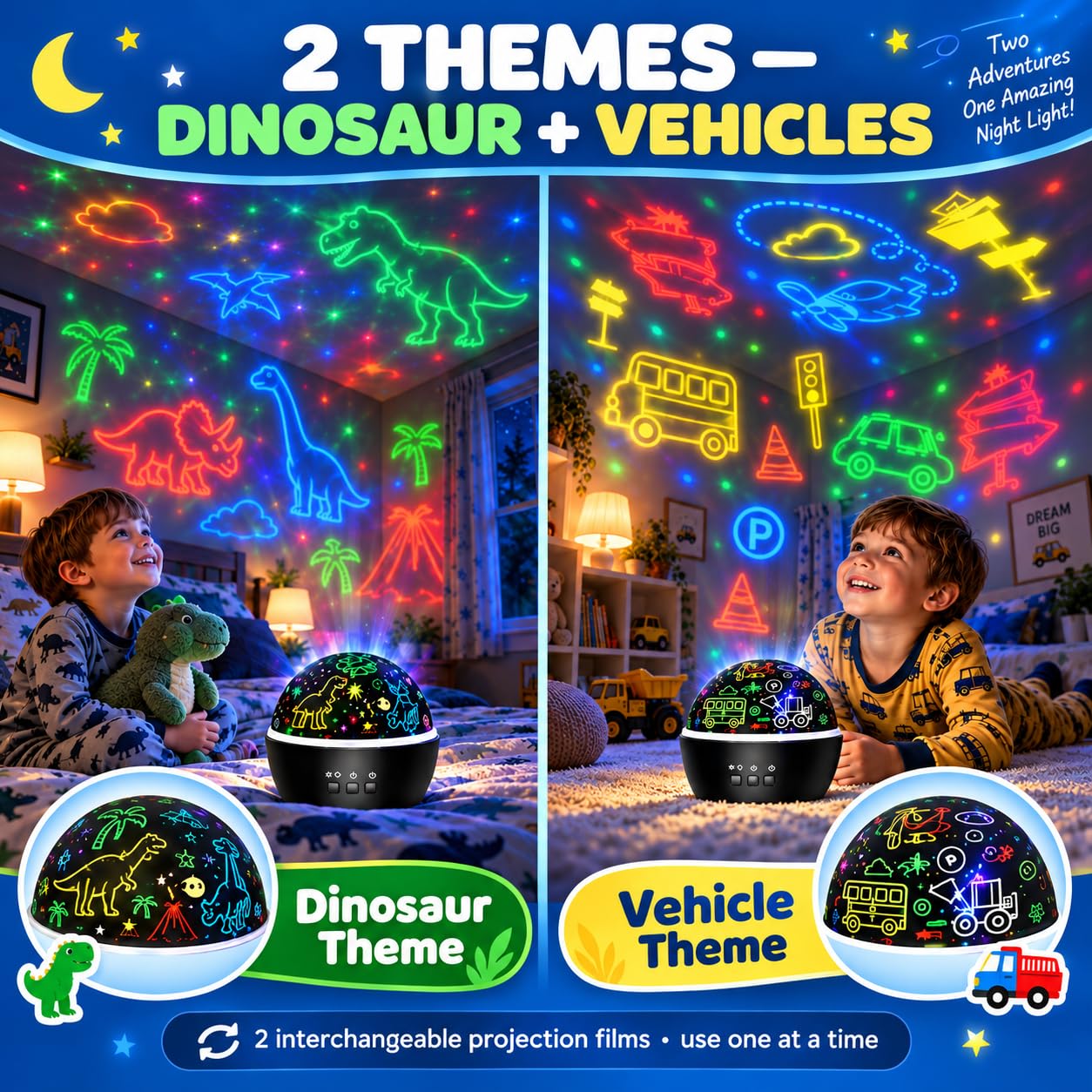 MINGKIDS Dino & Vehicle Night Light Projector -7 MINGKIDS Dino & Vehicle Night Light Projector -7