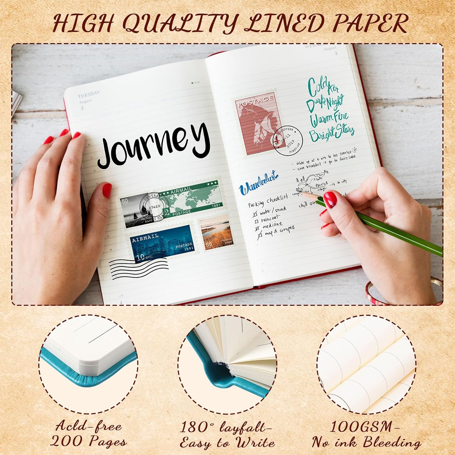 Estune Tree Small Notebooks Pen Leather Lined Pocket Subject Notebooks Hardcover Pocket Notepad Cute Ruled Leather Journals with Pen Holder for Men Women School Business, A6(Stylish Color,30 Set) - Image 4