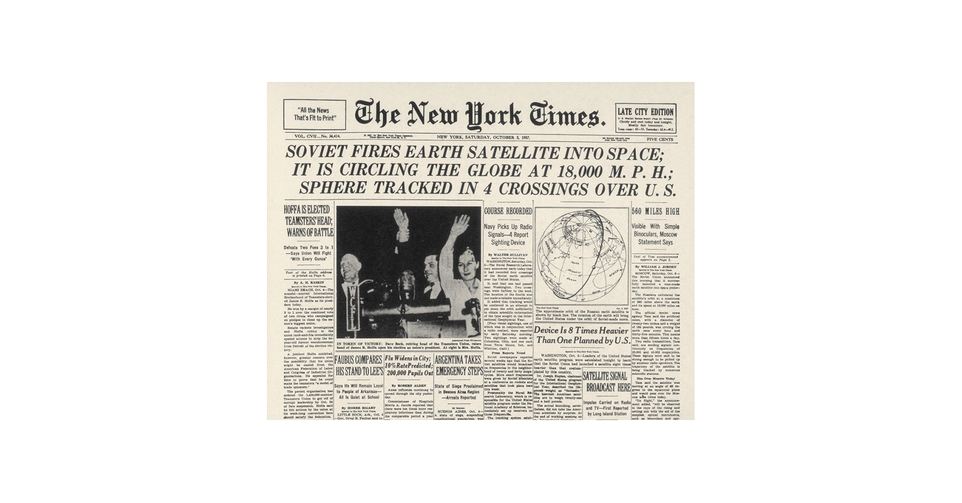 Amazon.co.jp: Sputnik I 1957 NThe New York Times フロント