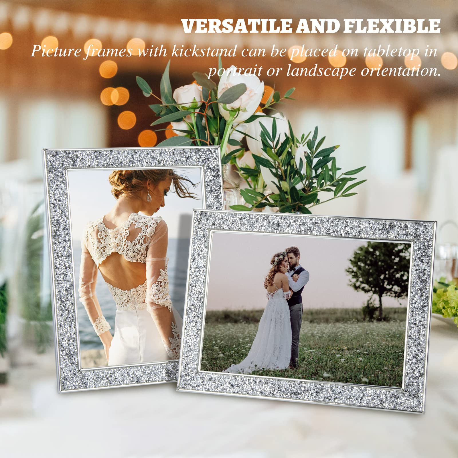 Amazon.co.jp: ガラスフォトフレーム キラキラ輝くクリスタル付き