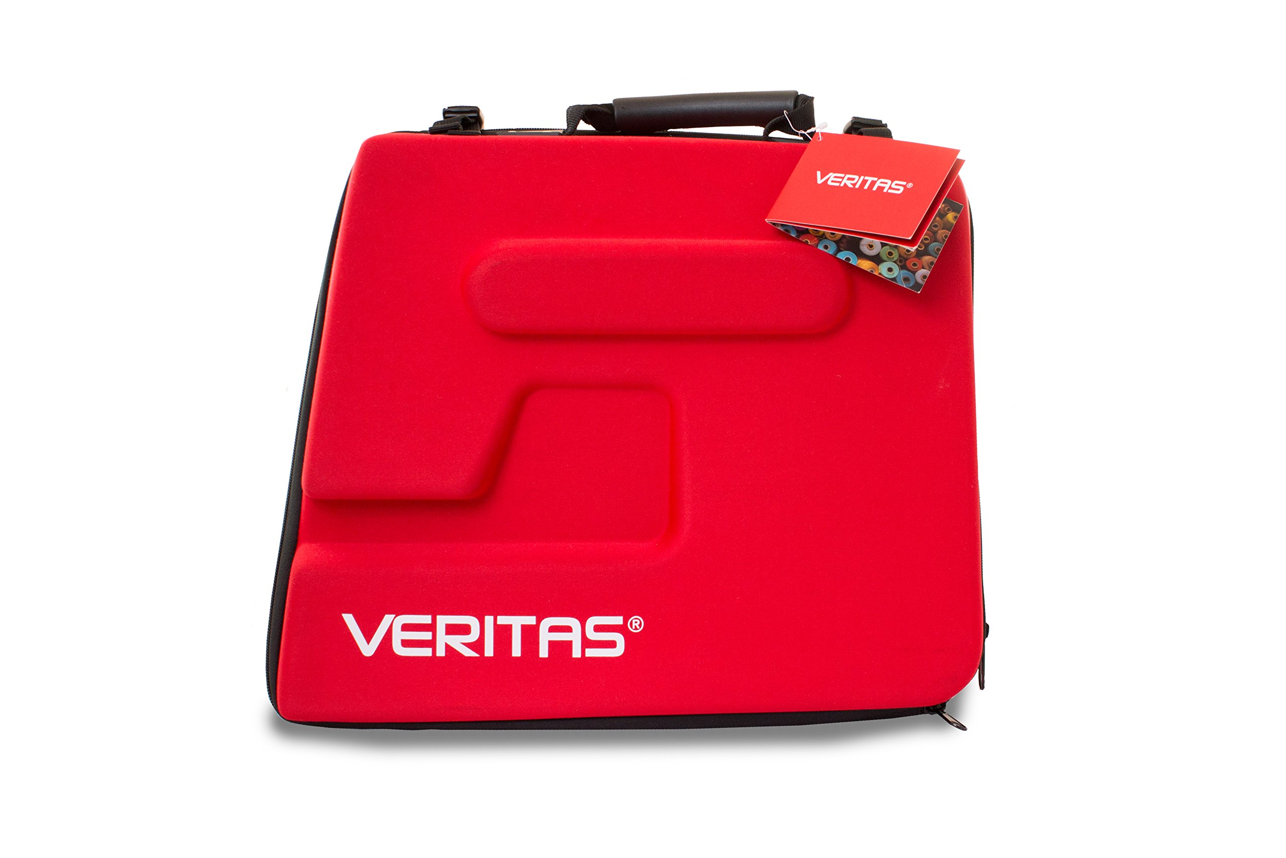 Veritas 1225 Nähmaschinenkoffer, Nähmaschinentasche, Tragetasche für Nähmaschinen, Case, Koffer, Tasche für Transport aus Eva-Schaumstoff, Rot, 44 x 40 x 21,5 cm