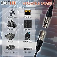 Vista 6 de Gearlux Cable DMX, 3 pines, macho a hembra, 25 pies - paquete de 2