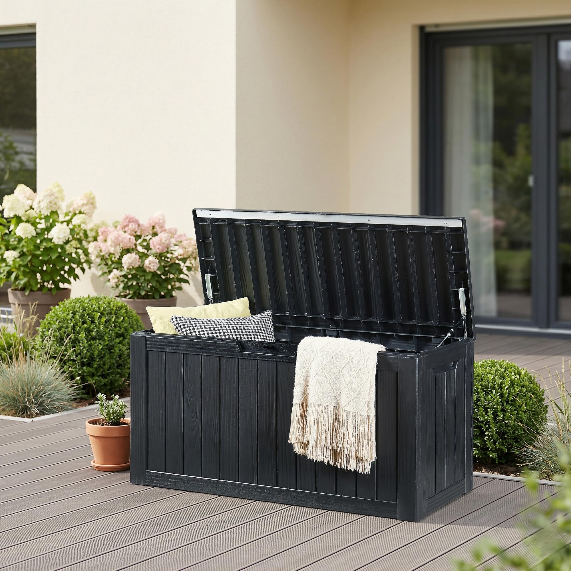 casa.pro coffre de jardin vades vérin à