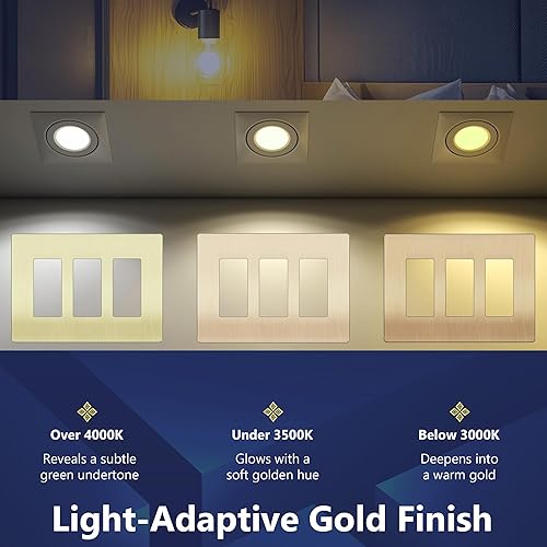 Miniatura 629 de LIDER - Cubierta decorativa de interruptor doble con acabado mate, placa de pared sin tornillos, tamaño mediano, 2 bandas, 4.88 x 4.92 pulgadas