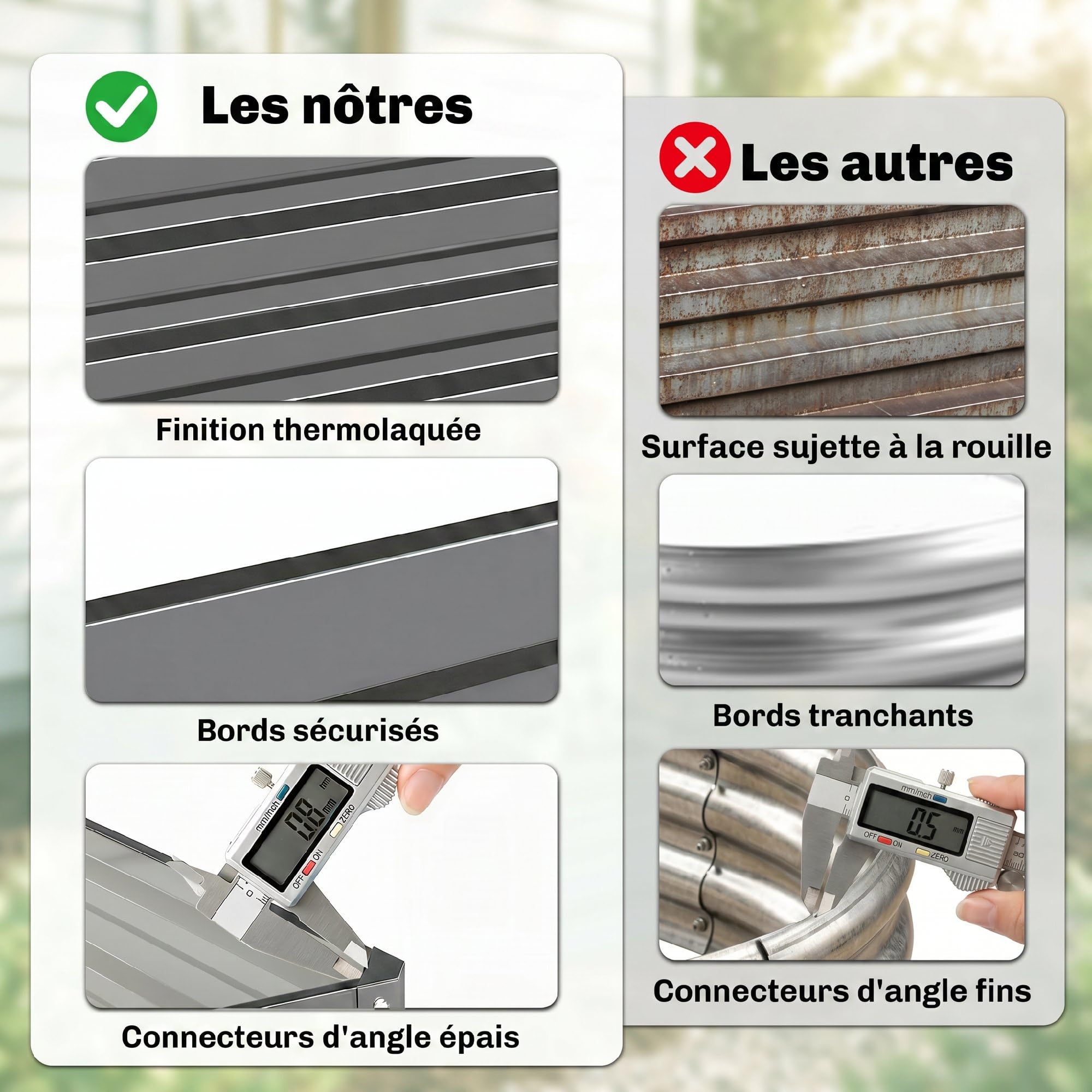 Outsunny Carré Potager de Jardin Potager surélevé, bac Potager en Acier galvanisé, jardinière Exterieur résistant à la Rouille 120x120x30cm, pour légumes, Fleurs et Herbes Jardin, Gris Clair