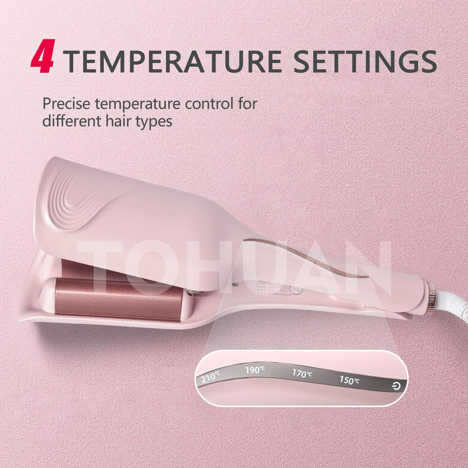 28/32MM Curling Iron Hair Crimper Waver Beach Waves Curling Wand Deep Waver Hair Curler Tool 4 Temp Adjustment Dual Voltage (32mm Hair Waver)