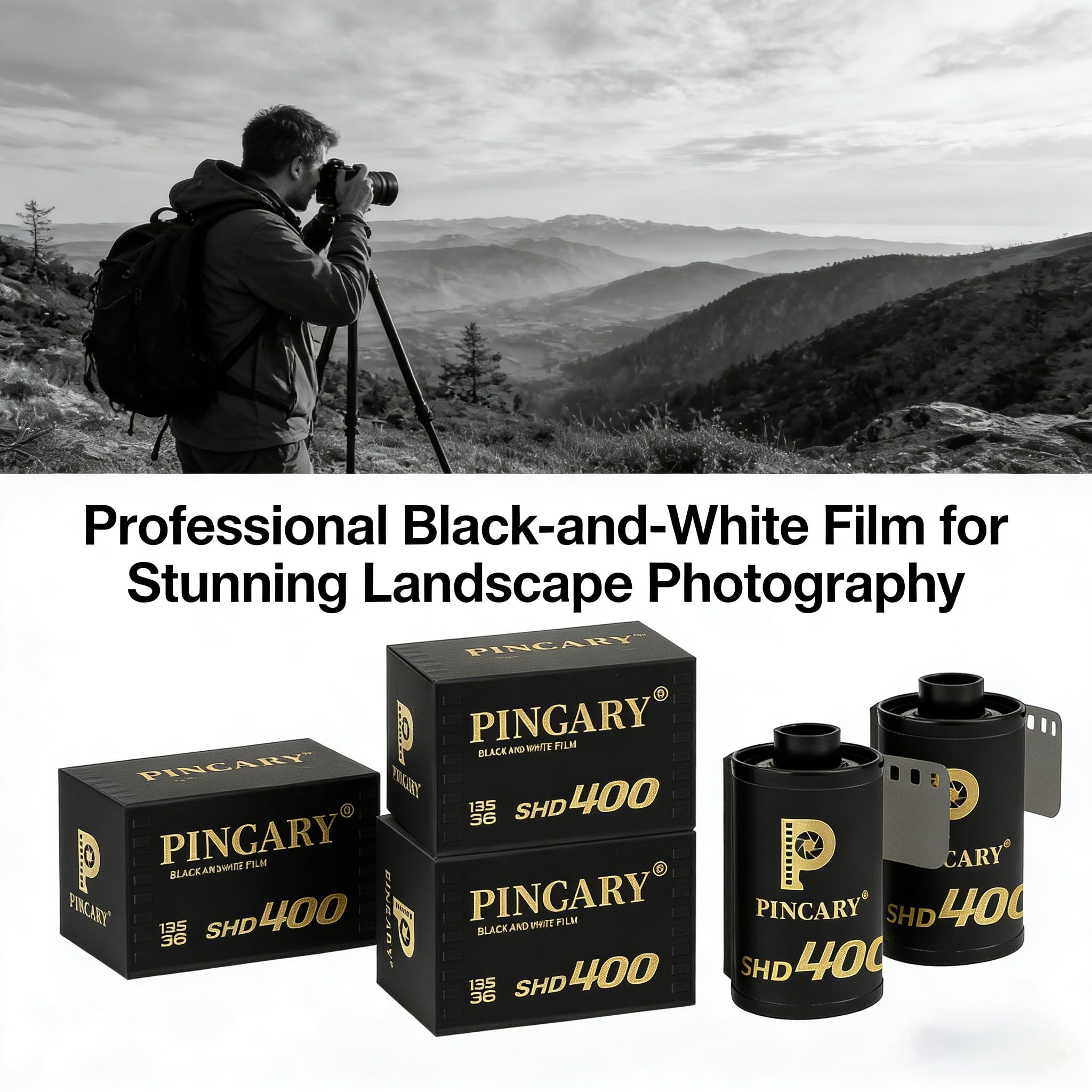 ISO400 35 mm película en blanco y negro para fotografía callejera, rollo de 35 mm con película ISO 400, entrega fácil de escanear para flujo de trabajo editorial en cámaras de 35 mm, 36EXP – 6