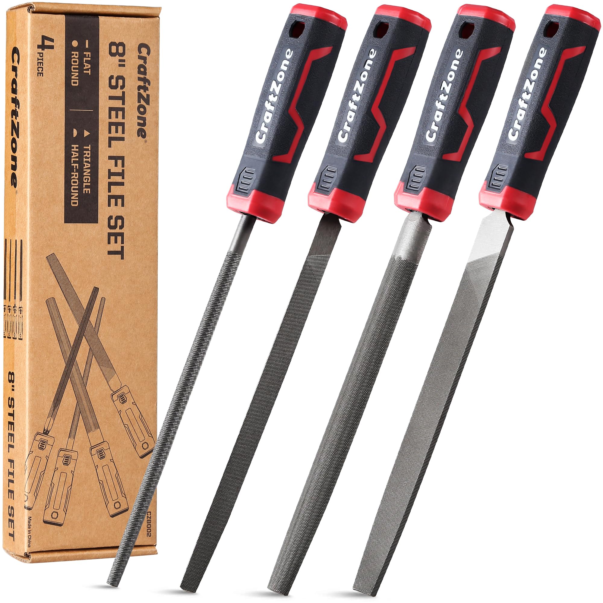 Flat Round Half Round Taper Files Aazon.co: CRAFTZONE 4-Piece Steel ...