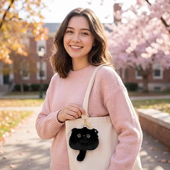 Cat Plush Coin Purse Keychain Ladies Cute Animal Kawaii Car Keychain Plush Ornament Birthday Gift