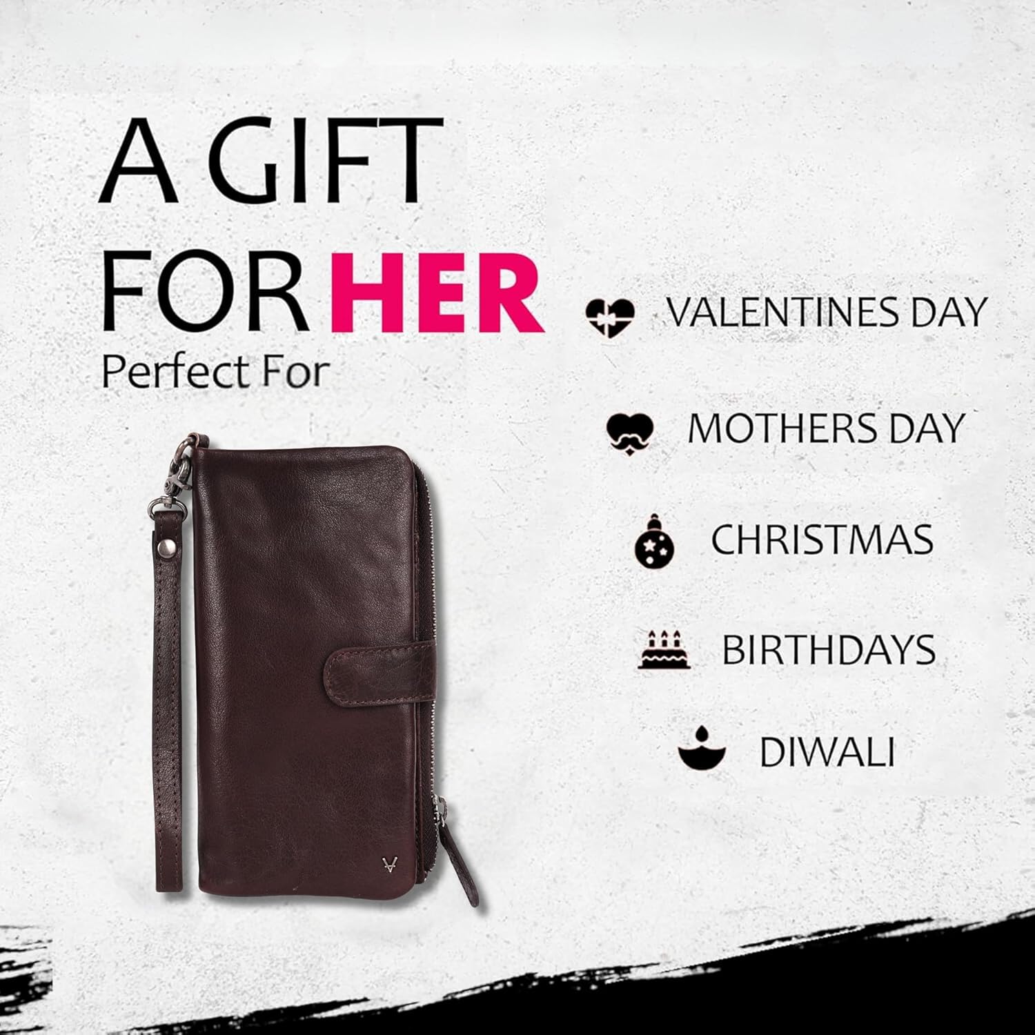 Genuine Leather Wallets for Women, Small Wallet for Ladies Zipper Coin Purse Credit Card Holder with detachable wristlet (Chestnut) - Image 5