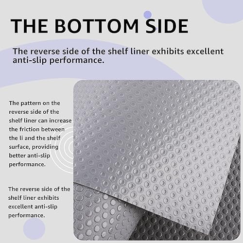 Miniatura 9 de Revestimiento para estantes de 24 pulgadas de ancho, revestimientos impermeables para gabinetes, no adhesivo, fácil de cortar debajo del fregadero,