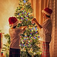 Vista 6 de 3 luces de ventana de Navidad, marco de metal, decoración de ventana de Navidad, funciona con pilas, luces colgantes de árbol de Navidad, cascabel
