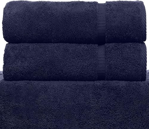 Miniatura 4 de Script R - Toalla de baño con monograma, regalo personalizado, 27 x 54 pulgadas, juego de 1 toalla bordada con texto dorado, 100% algodón turco,