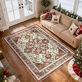 Transform Your Living Room: 15 Magical Christmas Decor Ideas You Can't Miss! 52 U'Artlines Red Christmas Area Rug 5x7 Boho Washable Soft Winter Holiday ...