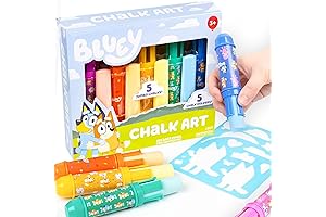 Official Bluey Chalk Art, 5-Pack, Vibrant Sidewalk Chalk For Kids