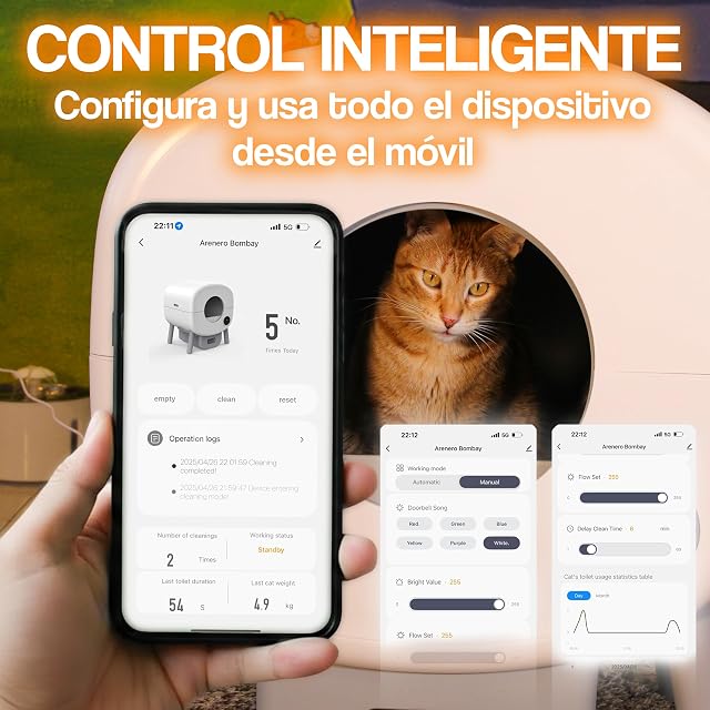 Foto 4 de 8 de Arenero Automatico Familia Bombay - Arenero Gatos Autolimpiable - Caixa de Areia para Gatos Automatico