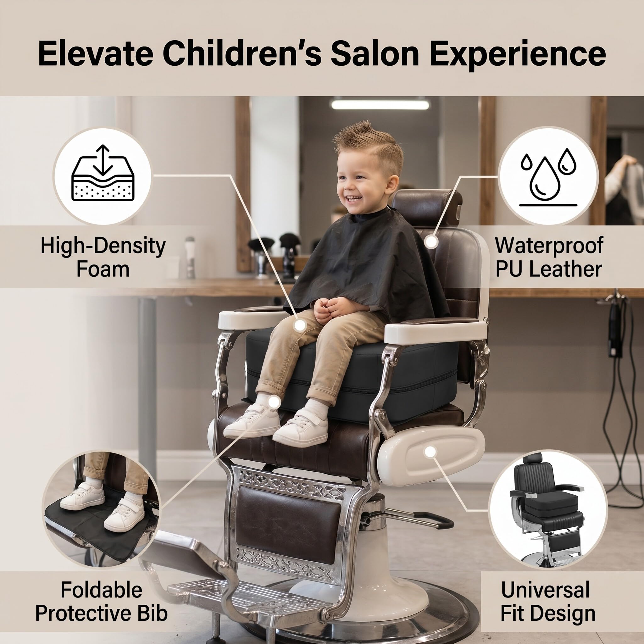 Sitzerhöhung Friseur Kinder, Kindersitz Sitzerhöhung Friseursalon Kindersitzerhöhung Friseur Friseurstuhl Sitzerhöhung Sitzkissen, Kindersitzkissen für Haarschneide-Styling