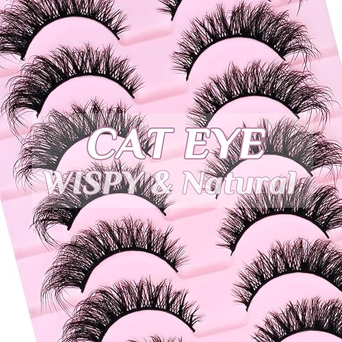 Miniatura 9 de Pestañas de manga de ojo de gato, pestañas finas de 0.787 pulgadas, ojos de zorro, aspecto natural, pestañas postizas de anime Foxy, banda