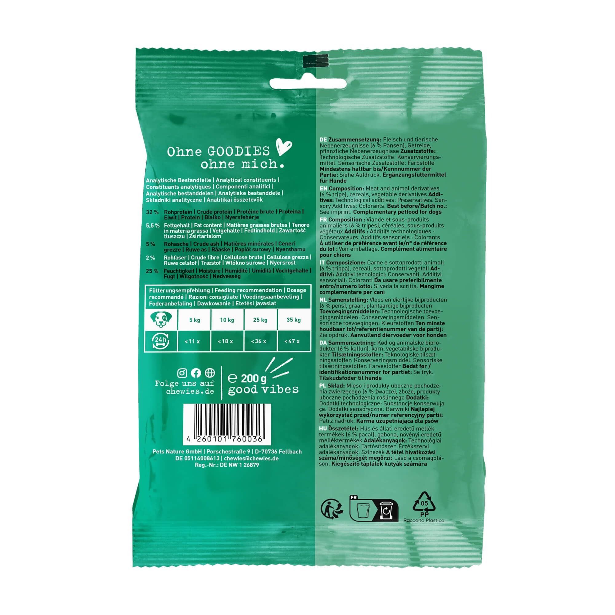 Chewies Goodies Maxi Pansen Leckerlies für Hunde, 200g (1er Pack) – Ansicht 3