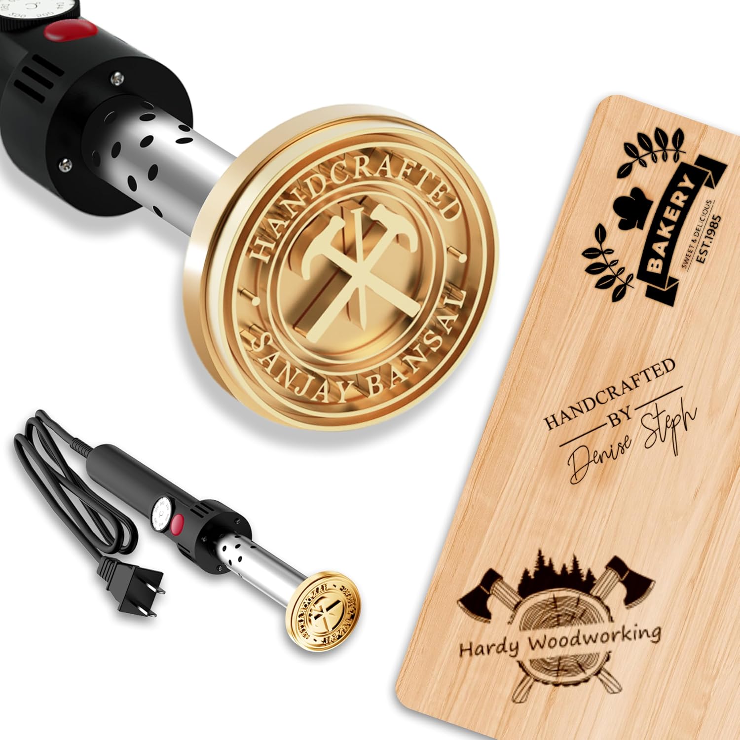 Custom Electric Branding Iron for Wood, Personalized Wood Branding Iron, Custom Logo Stamp Handcrafted Design Woodworking Tools Gifts for Woodworking Lovers (Woods)