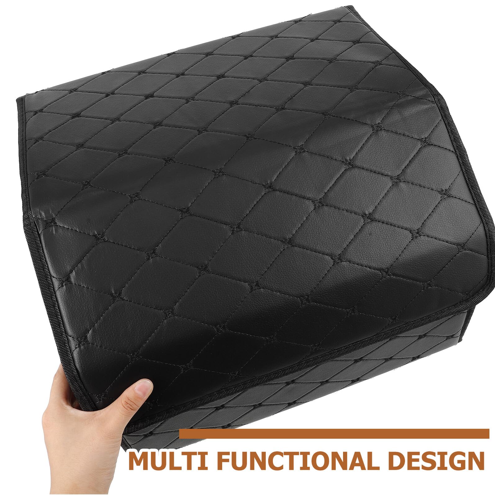 Healeved Organizer Pieghevole per Bagagliaio Auto in Similpelle Contenitore Portaoggetti Multifunzionale Medio 40X30X30 CM Scatola Pieghevole per Veicoli Ampio Spazio e Design