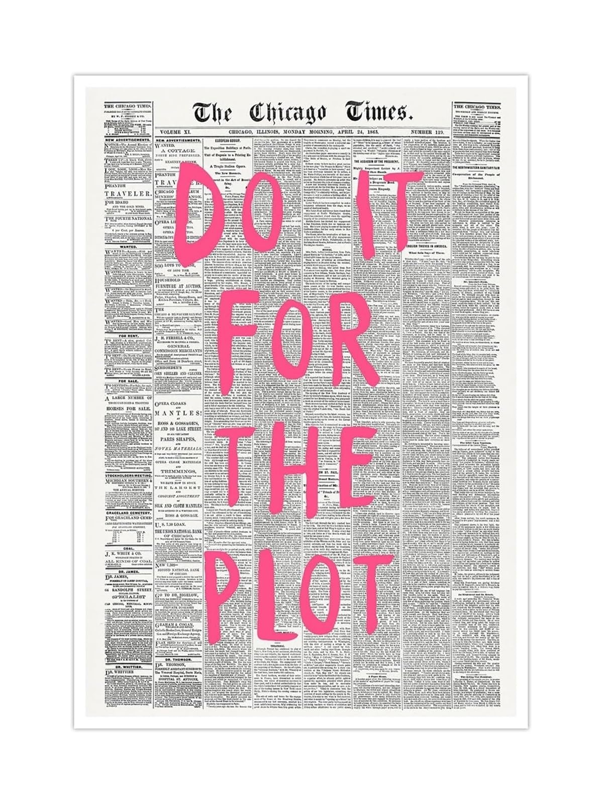 KCDFDVJFBM Typography Quote Poster - Vintage Affirmation Newspaper Print Wall-Art for Home Decor(Unframed,08x12inch(20x30cm))