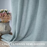 Vista 283 de Orange Linen Curtains 72 Inch Length for Living Room 2 Panels Set Back Tab Loop Pocket Semi Sheer Copper Brown Burnt Orange Curtains for Bedroom